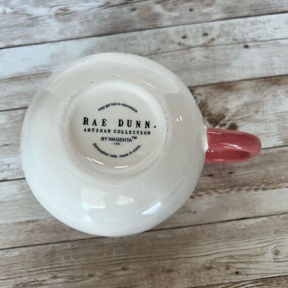 Rae Dunn Artisan Collection by Magenta Coffee Mug Crown Queen Cream Pink Ceramic - Picture 9 of 10